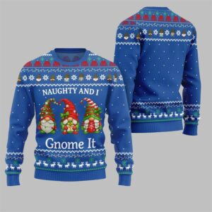 Alternative view of 2025 Christmas Naughty And I Gnome It Ugly Sweater - Grishko.com
