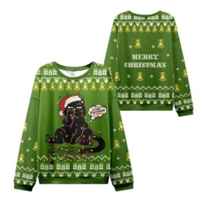 Alternative view of 2025 Christmas Naughty Black Cat Ugly Sweater - Grishko.com