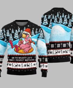 Alternative view of 2025 Christmas Naughty List Flamingo Ugly Christmas Sweater 