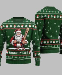 2025 Christmas Naughty List Santa Ugly Christmas Sweater 