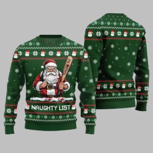 2025 Christmas Naughty List Santa Ugly Christmas Sweater - Grishko.com