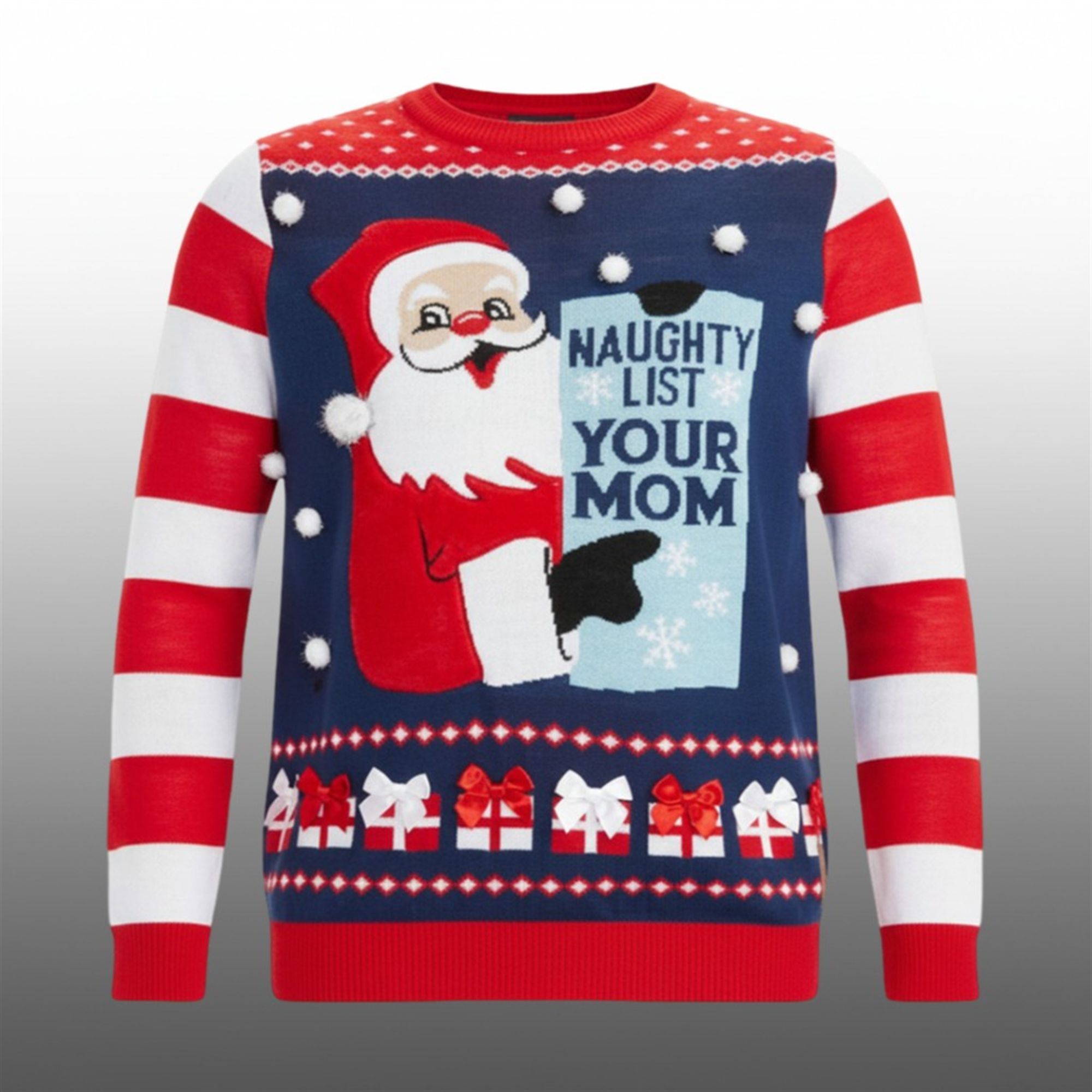 2025 Christmas Naughty List Your Mom Ugly Christmas Sweater - Grishko.com