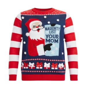 Alternative view of 2025 Christmas Naughty List Your Mom Ugly Christmas Sweater - Grishko.com