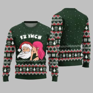 Alternative view of 2025 Christmas Naughty Santa 12 Inch Surprise Ugly Christmas Sweater - Grishko.com