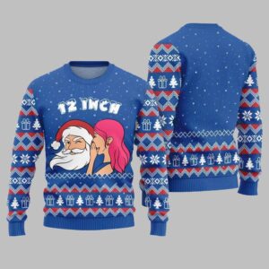 2025 Christmas Naughty Santa 12 Inch Surprise Ugly Christmas Sweater - Grishko.com
