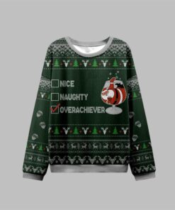 Alternative view of 2025 Christmas Nice Naughty Overachiever Ugly Sweater 