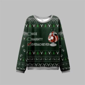 Alternative view of 2025 Christmas Nice Naughty Overachiever Ugly Sweater - Grishko.com