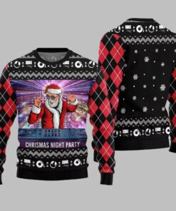 Alternative view of 2025 Christmas Night Party DJ Santa Ugly Sweater 