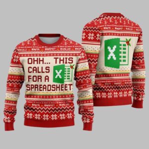 2025 Christmas Ohh This Calls For A Spreadsheet Ugly Christmas Sweater - Grishko.com