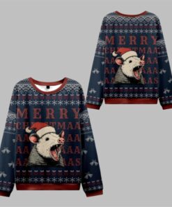 2025 Christmas Opossum Holiday Cheer Ugly Sweater 