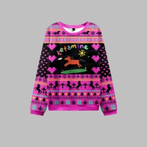 Alternative view of 2025 Christmas Orange Pony Ketamine Ugly Christmas Sweater - Grishko.com