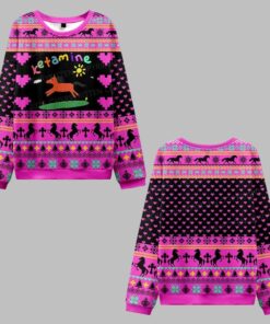 2025 Christmas Orange Pony Ketamine Ugly Christmas Sweater 