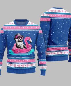 Alternative view of 2025 Christmas Otter Flamingo Ugly Xmas Sweater 