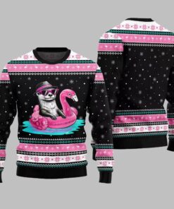 2025 Christmas Otter Flamingo Ugly Xmas Sweater 
