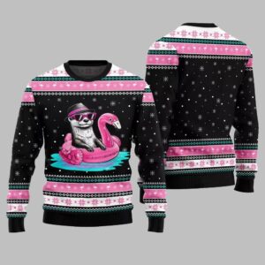 2025 Christmas Otter Flamingo Ugly Xmas Sweater - Grishko.com
