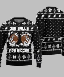 Alternative view of 2025 Christmas Our Balls Are Bigger Football Ugly Christmas Sweater 