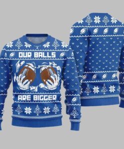 2025 Christmas Our Balls Are Bigger Football Ugly Christmas Sweater 