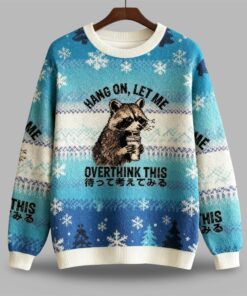 2025 Christmas Overthink Raccoon Ugly Sweater 