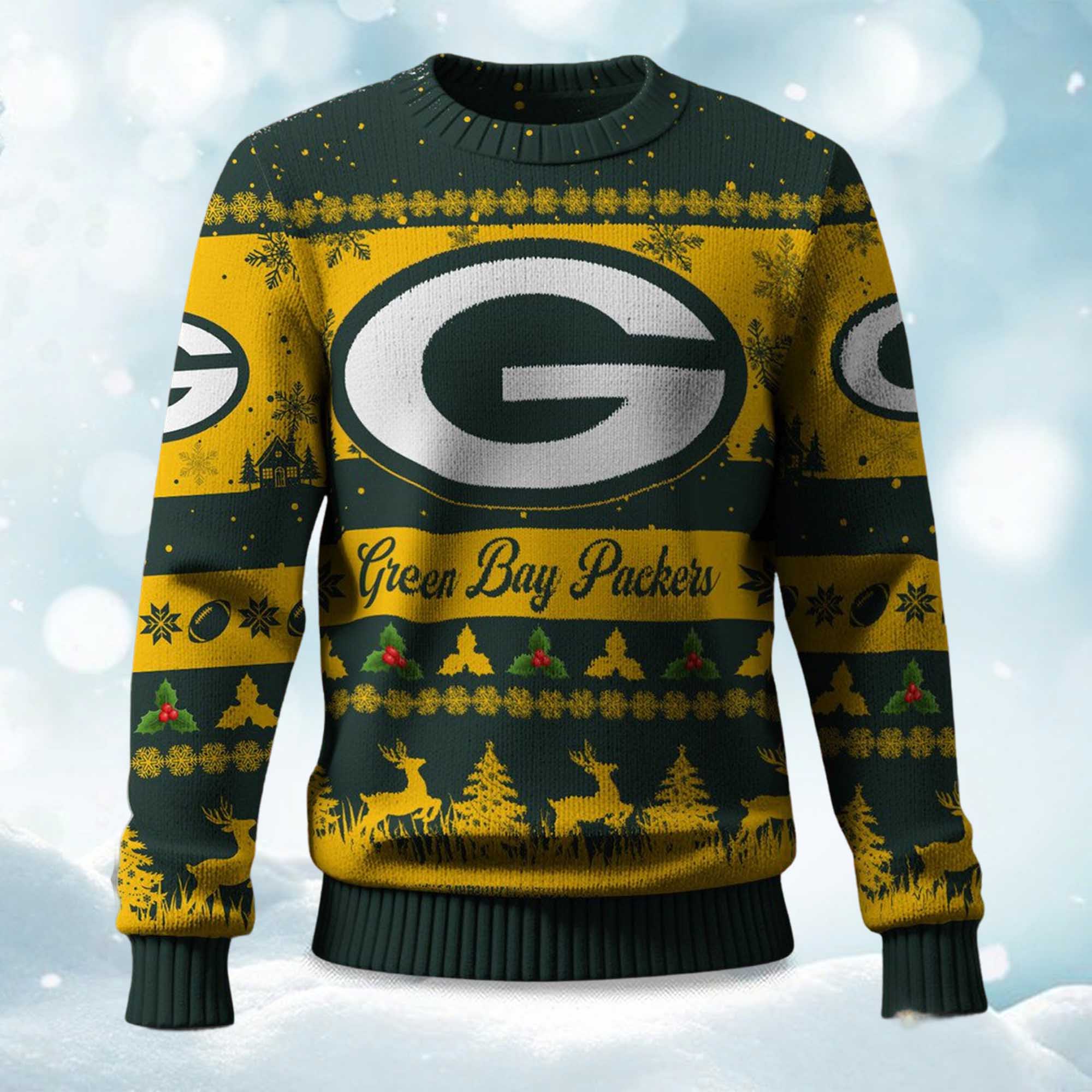 2025 Christmas Packers Festive Reindeer & Tree Ugly Sweater