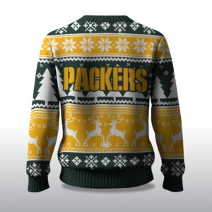 Alternative view of 2025 Christmas Packers Reindeer Football Ugly Sweater