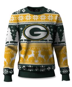 2025 Christmas Packers Reindeer Football Ugly Sweater
