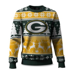 2025 Christmas Packers Reindeer Football Ugly Sweater
