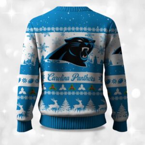 Alternative view of 2025 Christmas Panthers Festive Reindeer & Tree Ugly Sweater