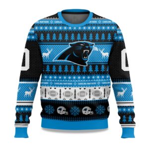 2025 Christmas Panthers Personalized Ugly Sweater