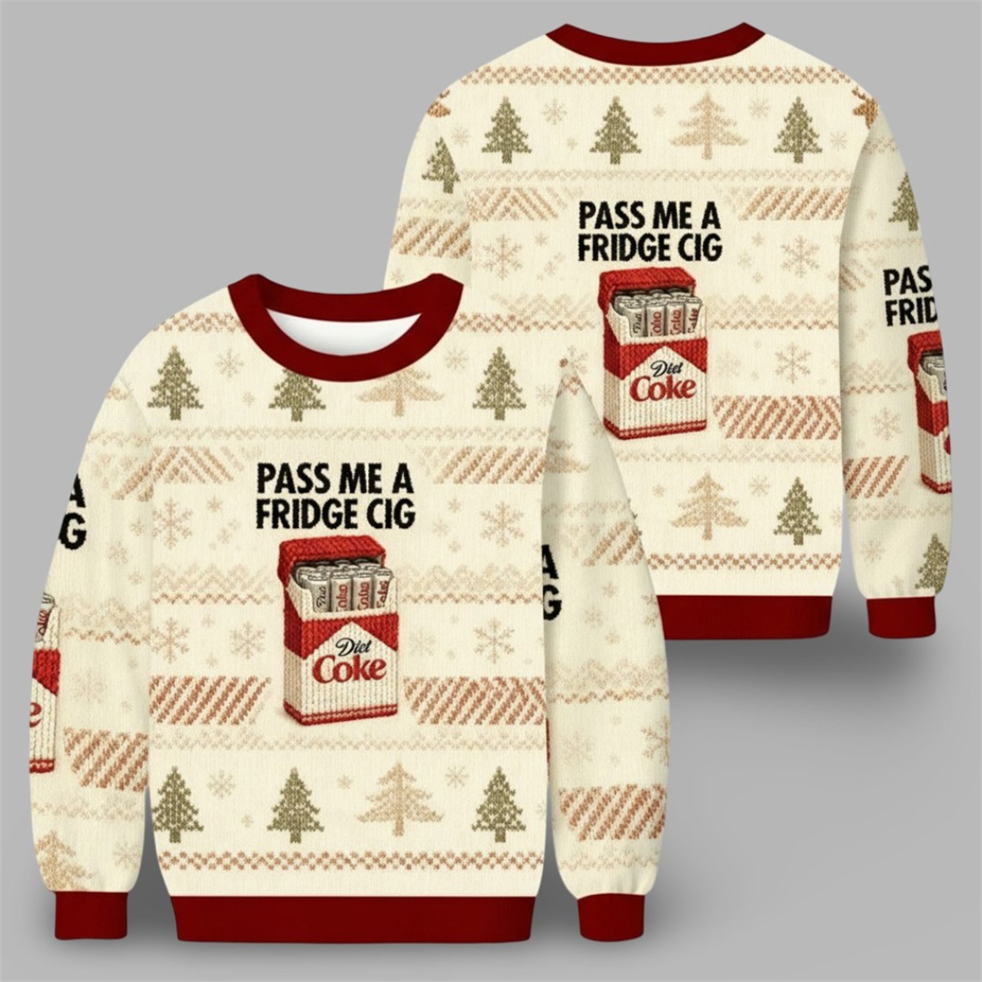 2025 Christmas Pass Me A Fridge Cig Diet Coke Ugly Sweater - Grishko.com