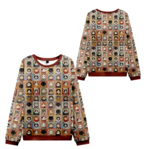 Alternative view of 2025 Christmas Patchwork Cat Mosaic Ugly Sweater - Grishko.com