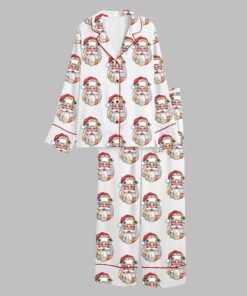 Alternative view of 2025 Christmas Patchwork Santa Claus Pajamas Set