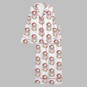 Alternative view of 2025 Christmas Patchwork Santa Claus Pajamas Set