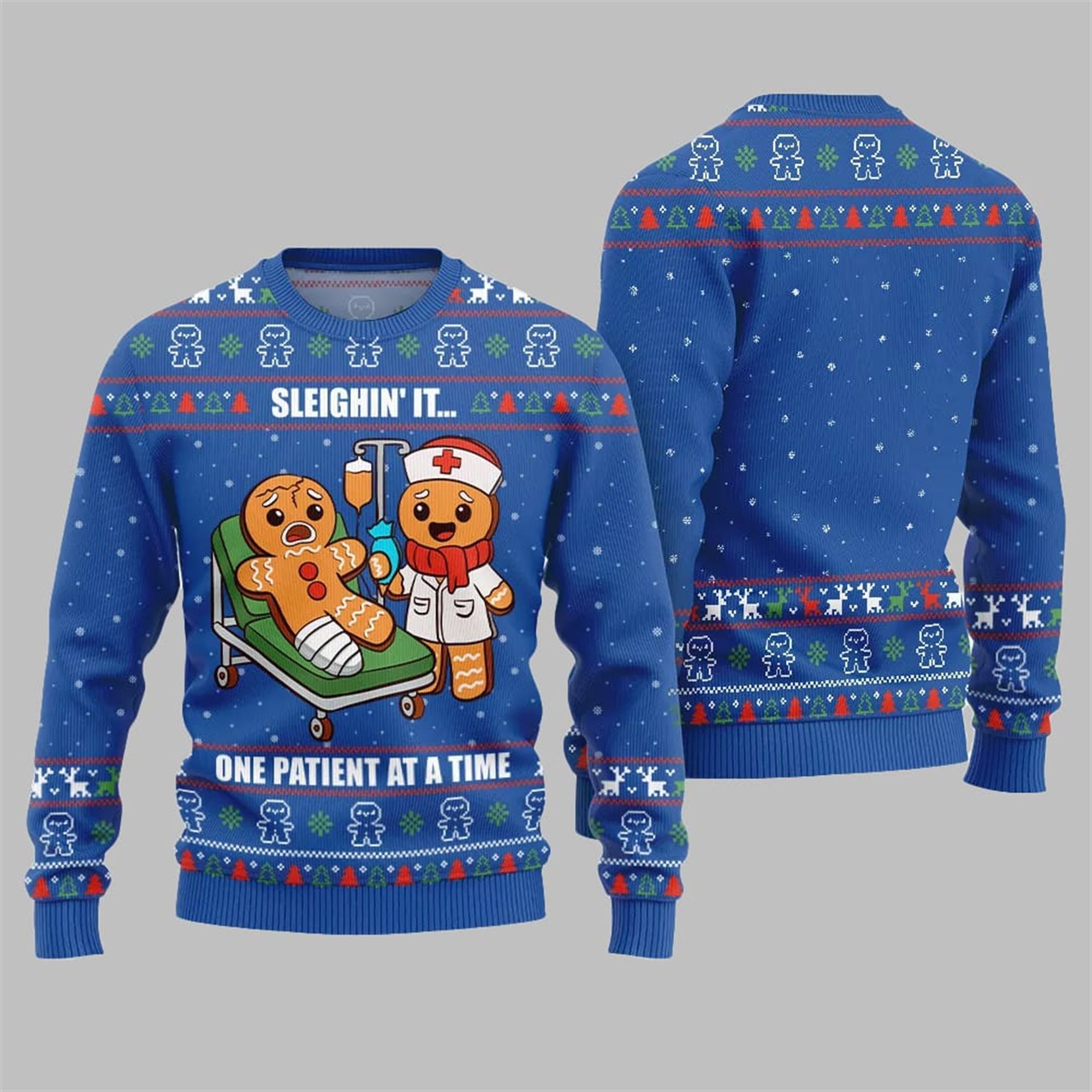 2025 Christmas Patient Gingerbread Ugly Sweater - Image 3