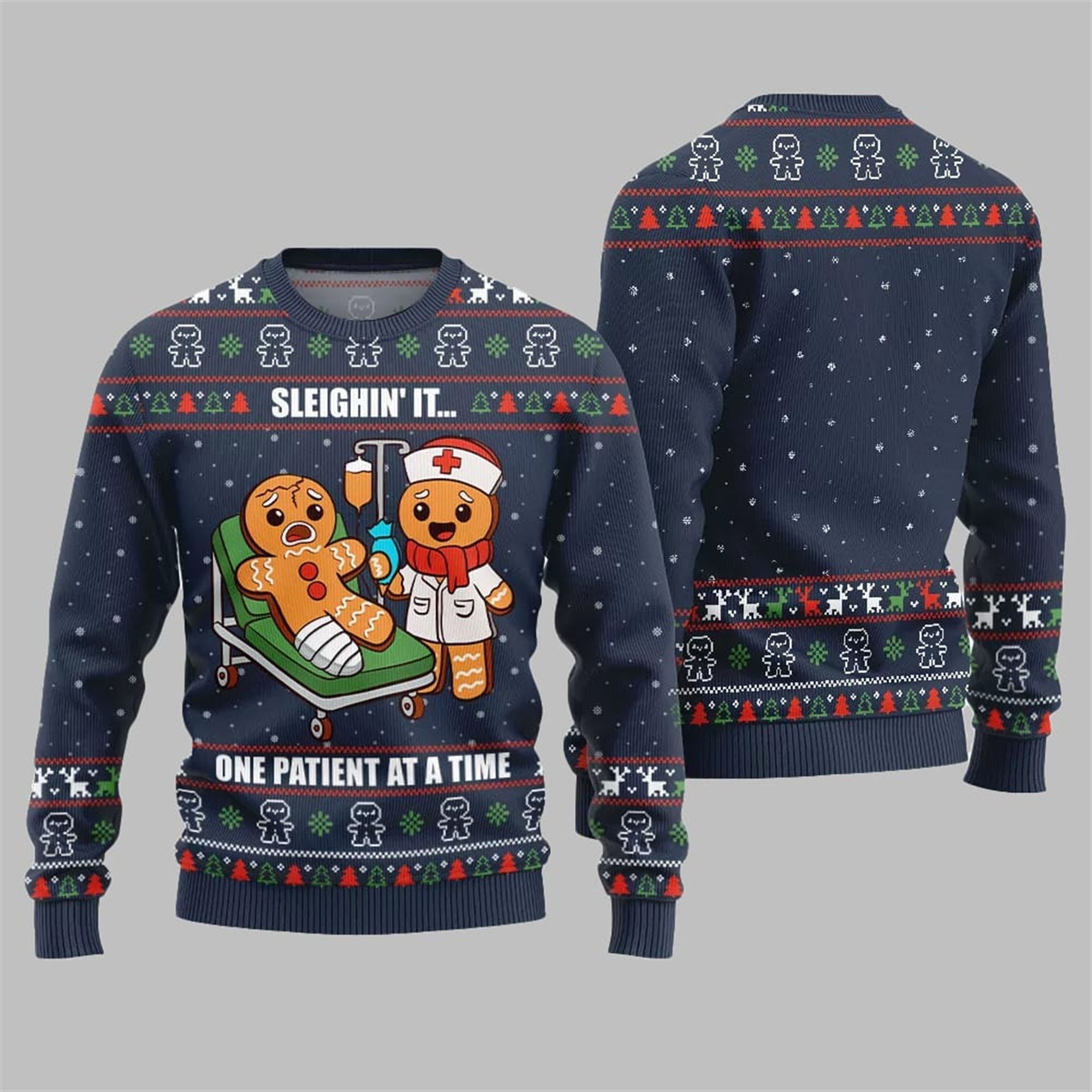 2025 Christmas Patient Gingerbread Ugly Sweater - Image 4