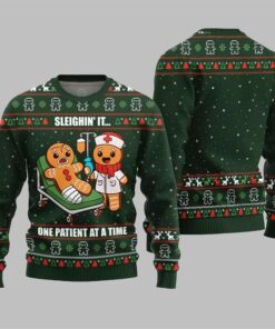 Alternative view of 2025 Christmas Patient Gingerbread Ugly Sweater 