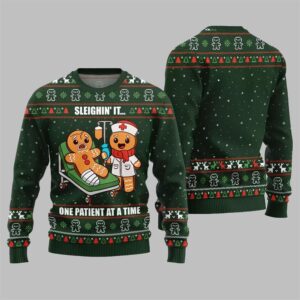 Alternative view of 2025 Christmas Patient Gingerbread Ugly Sweater - Grishko.com