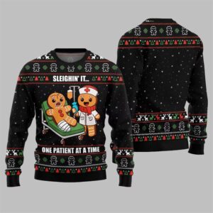 2025 Christmas Patient Gingerbread Ugly Sweater - Grishko.com