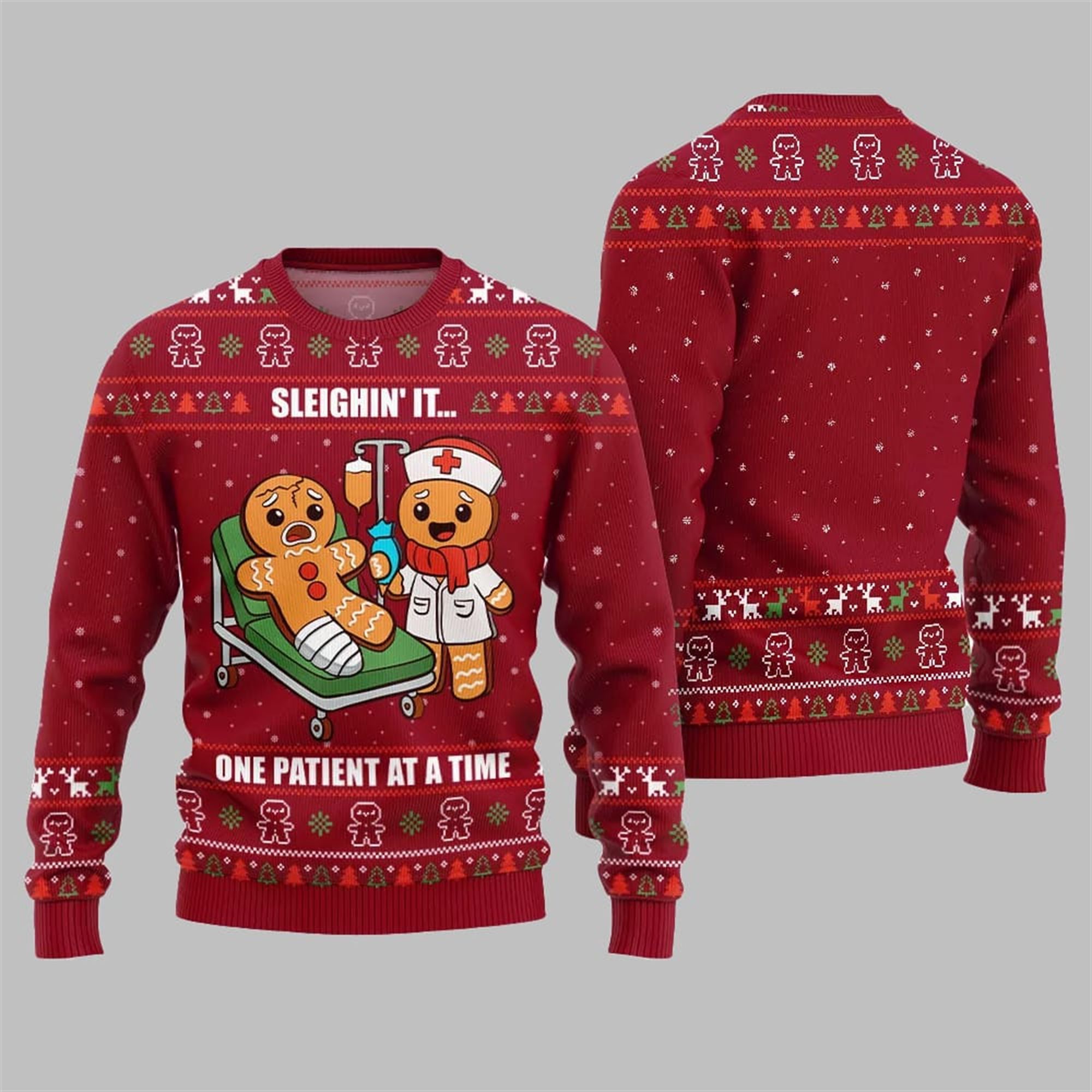 2025 Christmas Patient Gingerbread Ugly Sweater - Image 5