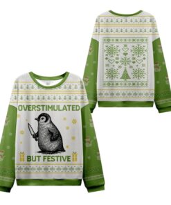 Alternative view of 2025 Christmas Penguin Overstimulated Ugly Sweater 
