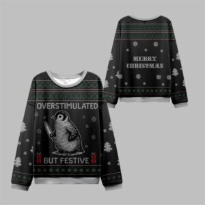 2025 Christmas Penguins Overstimulated Ugly Sweater - Grishko.com
