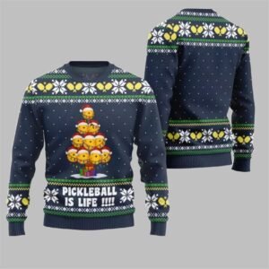 Alternative view of 2025 Christmas Pickleball is Life Ugly Sweater - Grishko.com