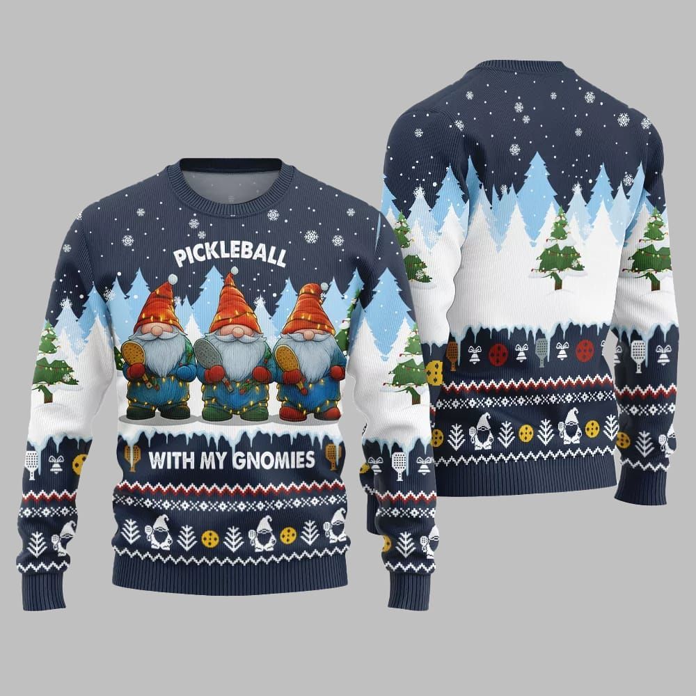 2025 Christmas Pickleball With My Gromies Ugly Christmas Sweater - Grishko.com