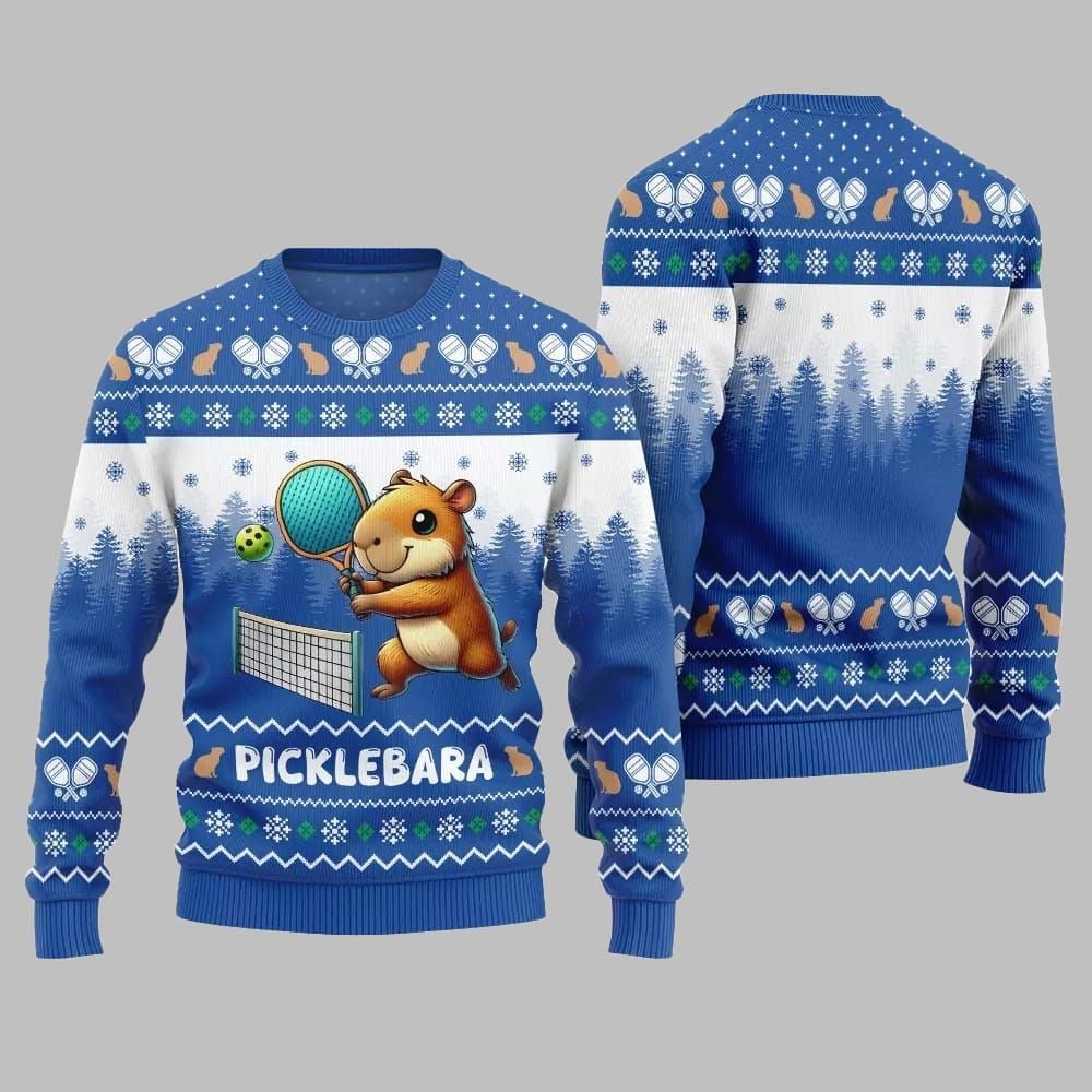 2025 Christmas Picklebara Capybara Ugly Christmas Sweater - Grishko.com