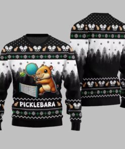 Alternative view of 2025 Christmas Picklebara Capybara Ugly Christmas Sweater 