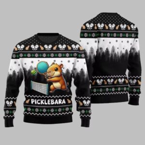 Alternative view of 2025 Christmas Picklebara Capybara Ugly Christmas Sweater - Grishko.com