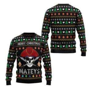 Alternative view of 2025 Christmas Pirate Skull Ugly Christmas Sweater - Grishko.com