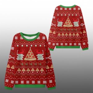 2025 Christmas Pizza Tree Foodie Ugly Sweater - Grishko.com