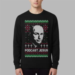 Alternative view of 2025 Christmas Podcast Jesus Ugly Sweater - Grishko.com