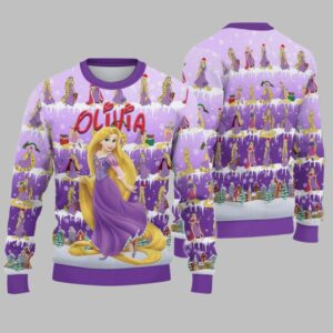 2025 Christmas Princess Rapunzel Cloudy Hair Movie Christmas Ugly Sweatshirt - Grishko.com