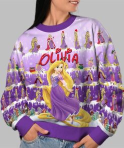 Alternative view of 2025 Christmas Princess Rapunzel Cloudy Hair Movie Christmas Ugly Sweatshirt 
